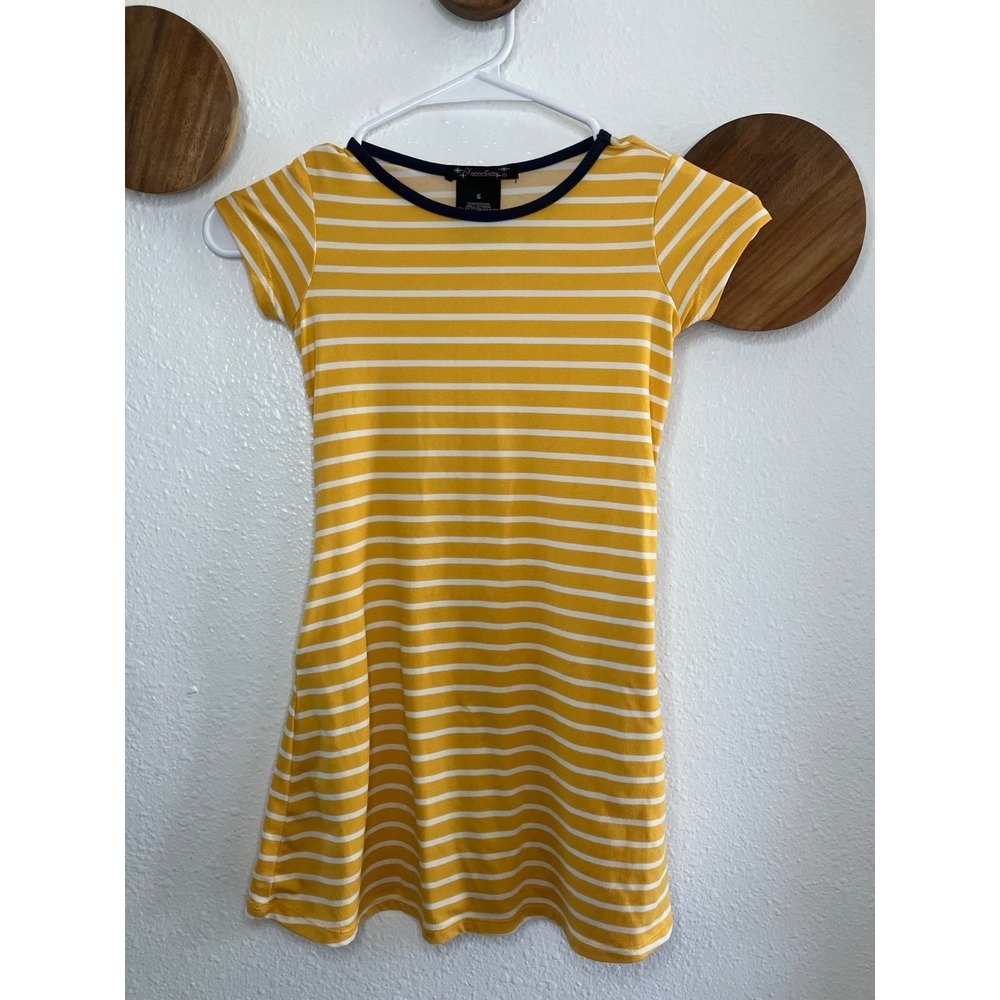 Xtraordinary Tie Back Mustard Yellow Striped‎ Dress Girls Size 5